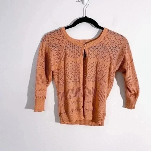 🍁 Rampage Y2K crochet metallic cardigan Small - Picture 1 of 5